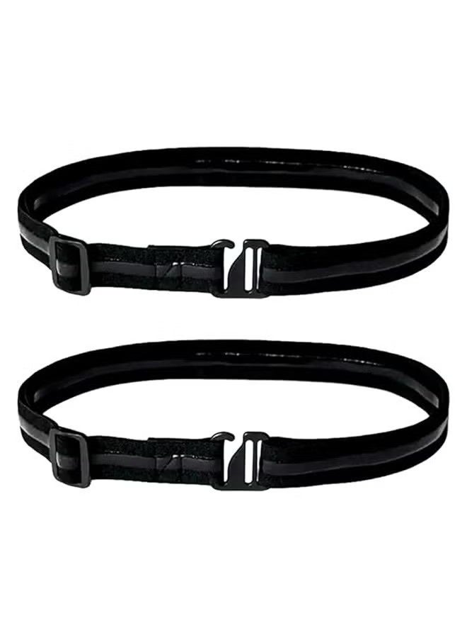 حزامان لتثبيت القمصان، يحافظان على القمصان مدسوسة داخل البنطال، مزودان بحامل مطاطي مانع للانزلاق لمظهر أنيق. - Image 1